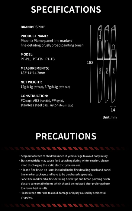 Dspiae PT-PL Phoenix Plume Panel Line Marker