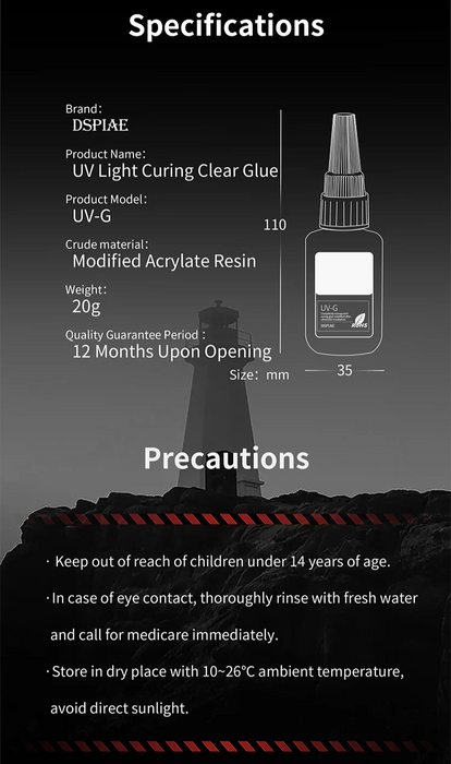 Dspiae UV-G UV Light Curing Transparent Glue