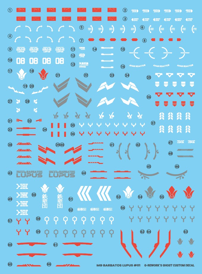 G-Rework Decal - MG Gundam Barbatos Lupus