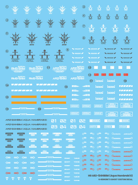 G-Rework Decal - [HG] A.O.Z. ARZ-124HBIIM Aqua Hambrabi II