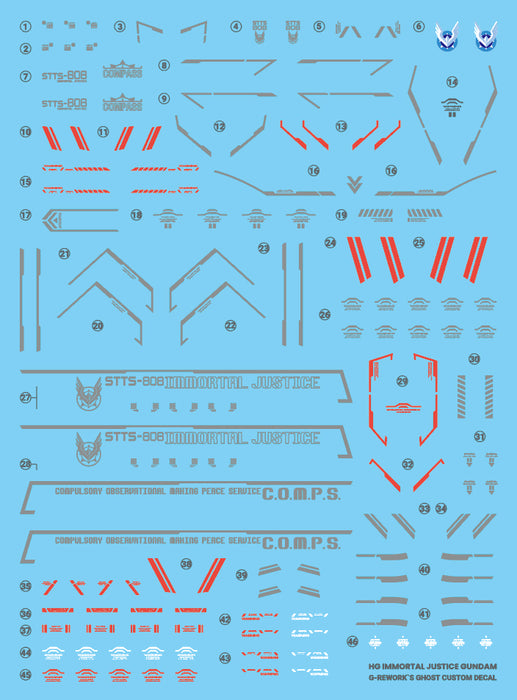 G-Rework Decal - [HG] [Seed] Immortal Justice Gundam