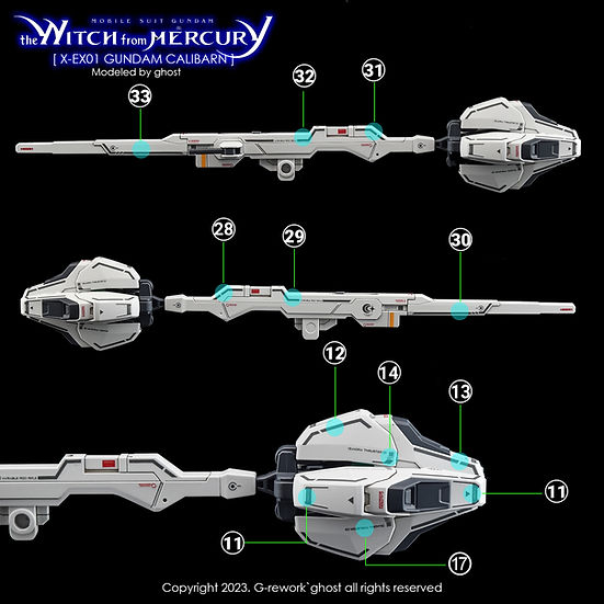 G-Rework Decal - [HG] [The Witch From Mercury] Gundam Calibarn