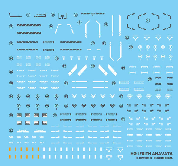 G-Rework Decal - [HG] [WFM] Gundam Lfrith Anavata