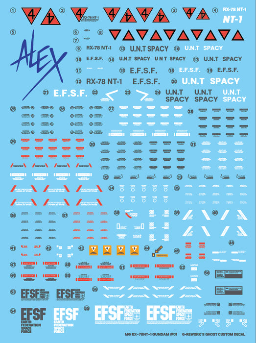 G-Rework Decal - [MG] RX-78 NT-1 Gundam Alex 2.0