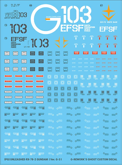 G-Rework Decal - [PG] Unleashed RX-78-2 Gundam G3 Ver