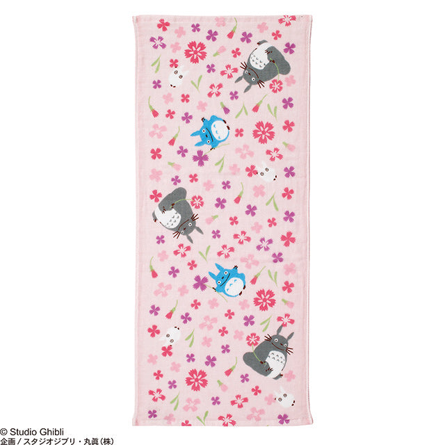 Ghibli Imabari Gauze Series (Face Towel) - Flower (Pink) - My Neighbor Totoro