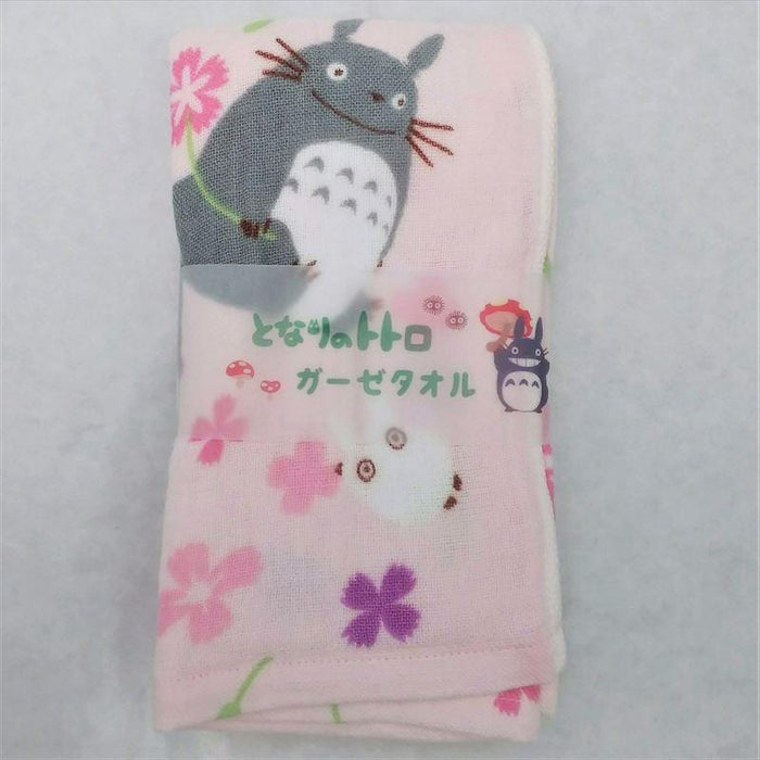 Ghibli Imabari Gauze Series (Face Towel) - Flower (Pink) - My Neighbor Totoro