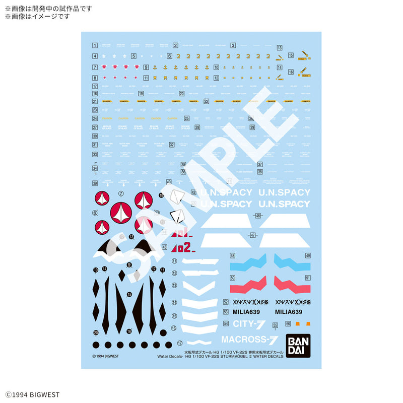 HG VF-22S Sturmvogel II Water Decals 1/100