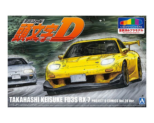 Initial D Takahashi Keisuke FD3S RX-7 Project D Comics Vol.28 Ver. Pre-Painted 1/24