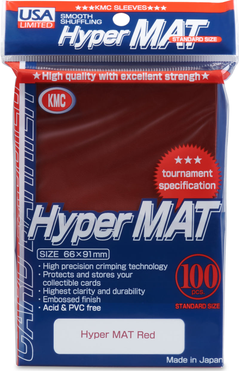 KMC - Hyper Matte [Red] Sleeve Standard Card (100 Count)