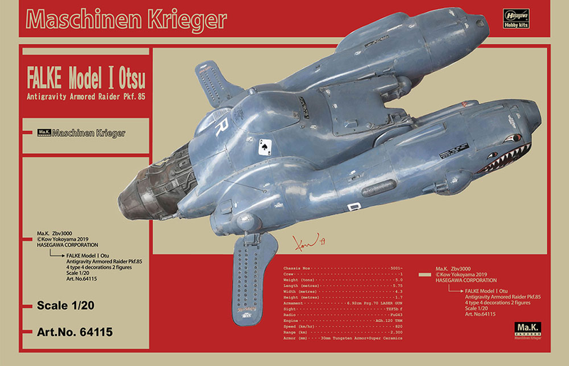 BOX DAMAGED - Maschinen Krieger -  Antigravity Armored Raider Pkf.85 Falke Model I Otsu 1/20 - FINAL SALE