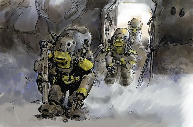 Maschinen Krieger - Robot Battle V(Five) 44 Type Heavy Armor Combat Suit MK44 Ammonites (Smart Gun Equipped & Fixed Weapon Type) (Set of 2) 1/20