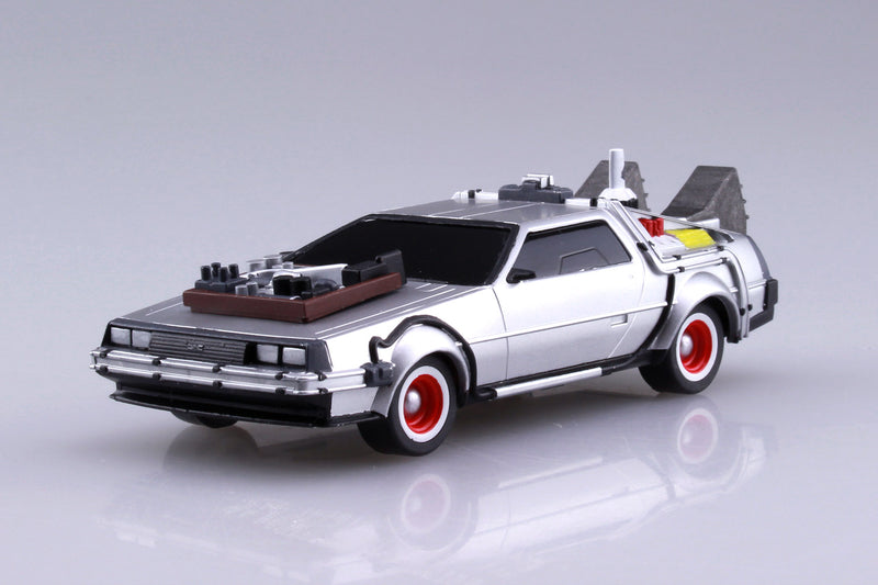 Movie Mecha - 13 Pullback Delorean From Part III & Rail Road Ver. - Back To The Future 1/43