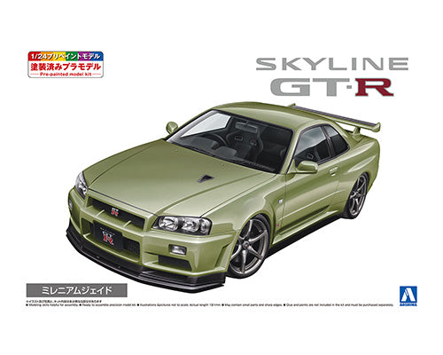 Nissan BNR34 Skyline GT-R V-Spec II Nur '00 Millennium Jade Pre-Painted No 3-C 1/24