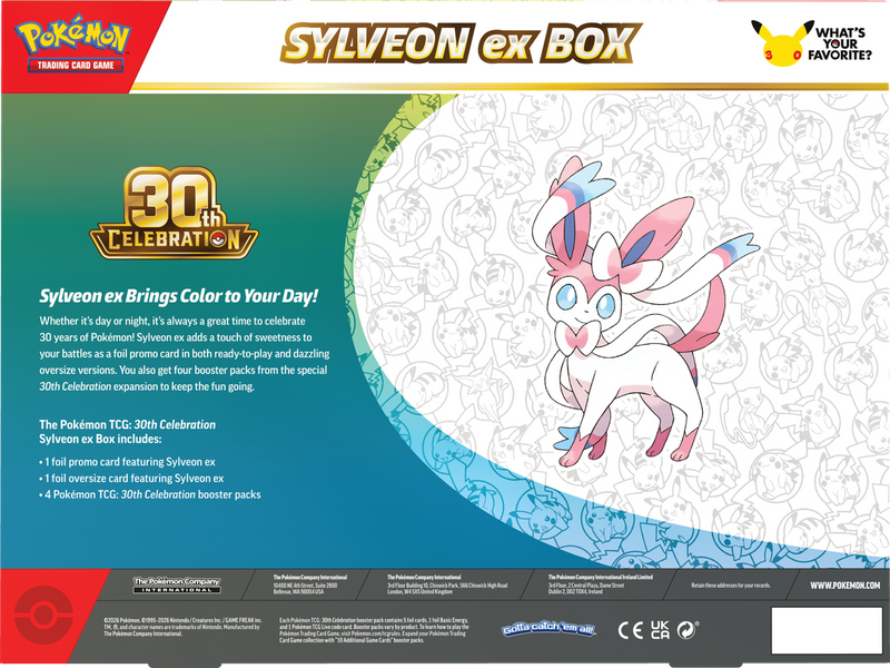 Pokemon - 30th Celebration Sylveon Ex / Greninja Ex Box