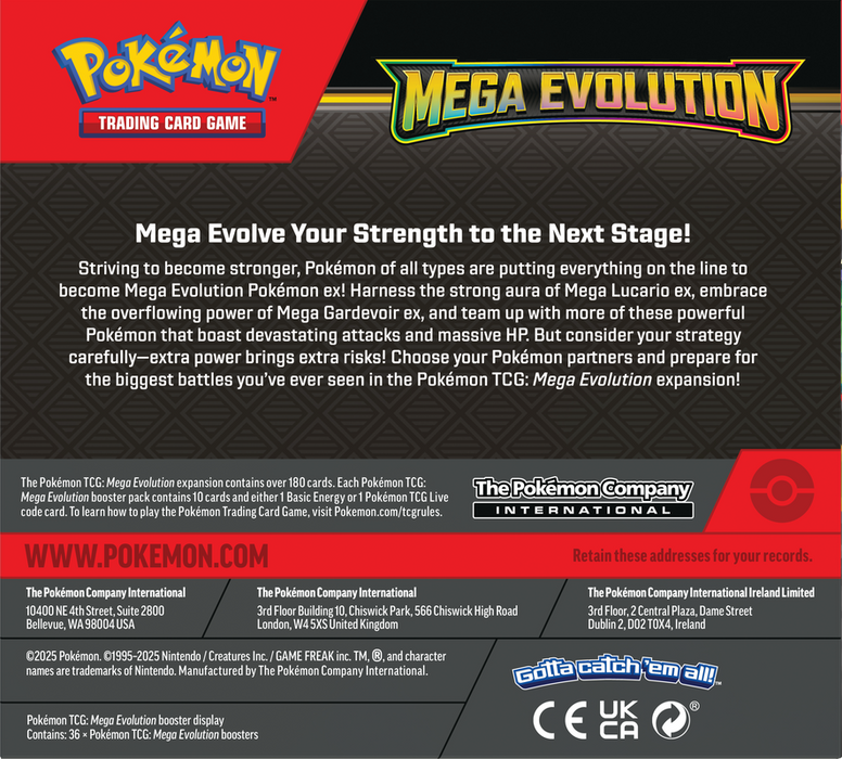 Pokemon TCG - ME01 Mega Evolution Booster Box (Full Box With 1 Bonus Promo Card)