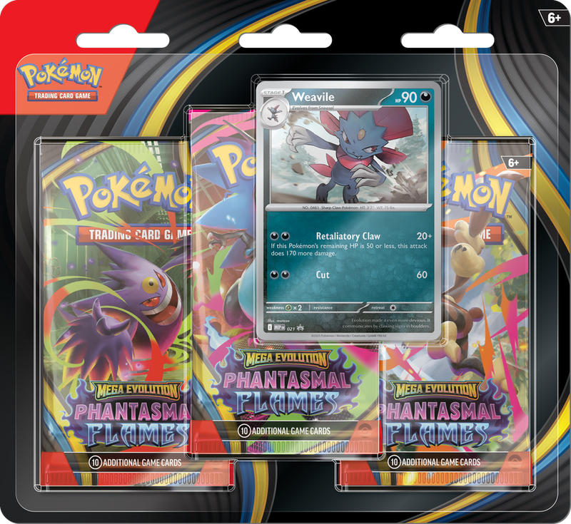 Pokemon TCG - ME02 Mega Evolution Phantasmal Flames 3 Pack Blister