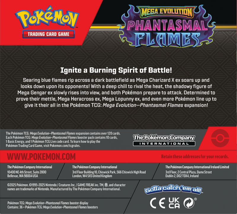 Pokemon TCG - ME02 Mega Evolution Phantasmal Flames Booster Box