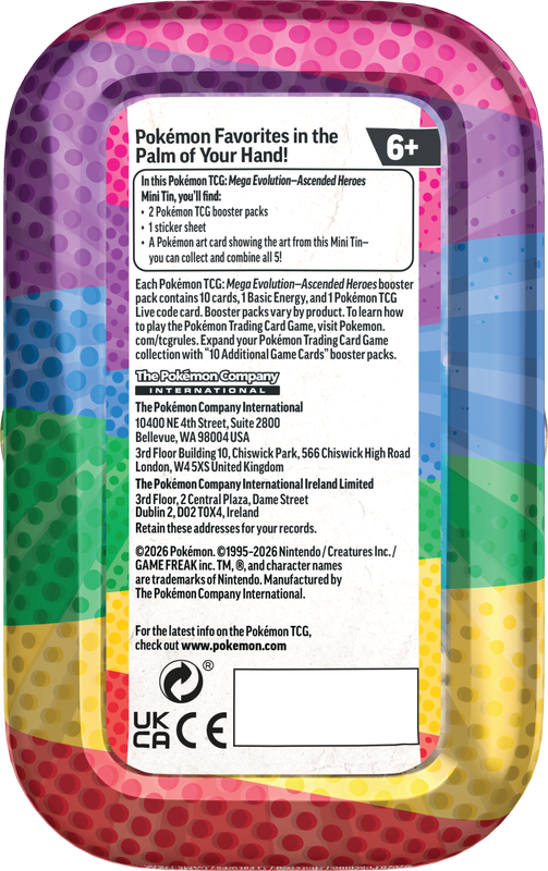 Pokemon TCG - ME2.5 Mega Evolution Ascended Heroes Mini Tin (Single Random Style)