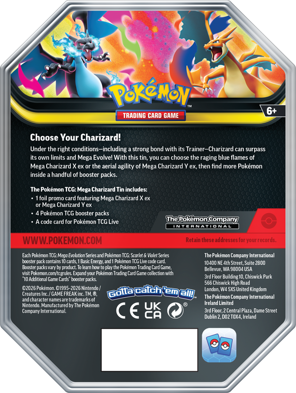 Pokemon TCG - Mega Charizard Tin (Mega Charizard X ex / Mega