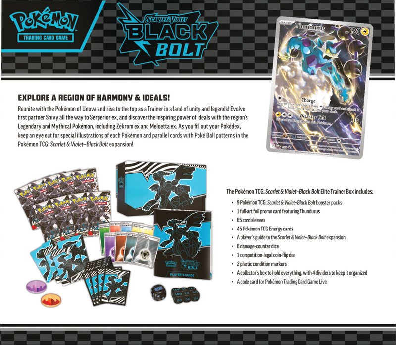 Pokemon TCG - SV10.5 Scarlet & Violet Black Bolt Elite Trainer Box