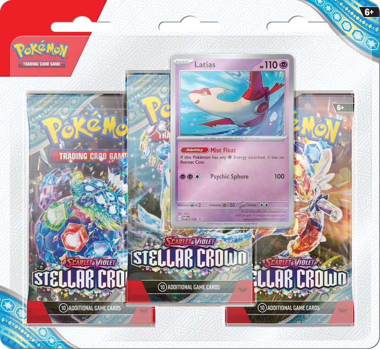 Pokemon TCG - SV7 Scarlet & Violet Stellar Crown 3 Booster Packs Set