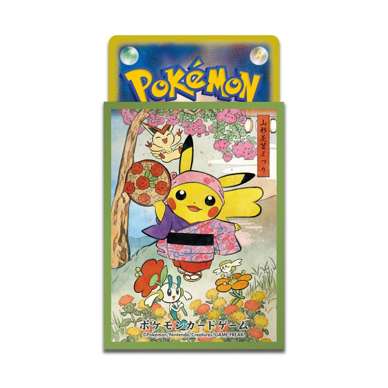 Pokemon TCG Tohoku Hanagasa Festival Pikachu [Green] Card Sleeves (Pokemon Center Exclusive)