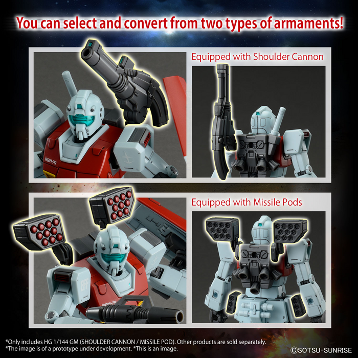 [ARRIVED][DEC 2023] HG GM (Shoulder Cannon / Missile Pod) 1/144