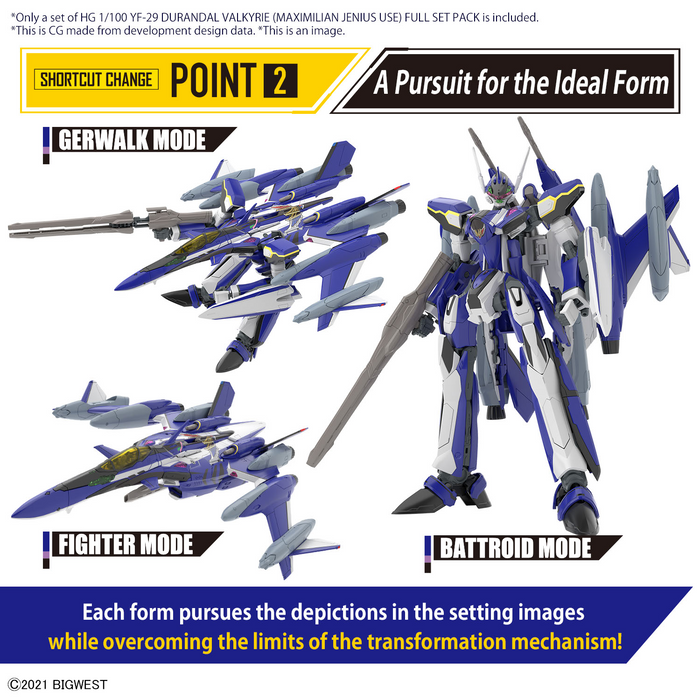 HG YF-29 Durandal Valkyrie (Maximilian Jenius Use) Full Set Pack - Macross Delta Zettai LIVE!!!!!! 1/100