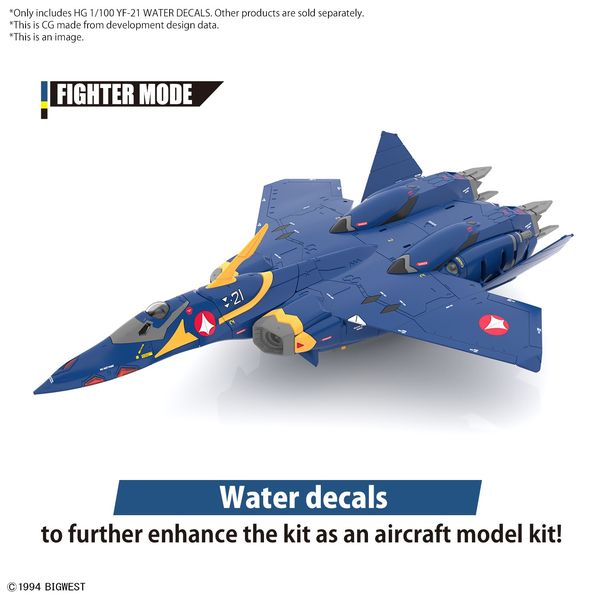 HG YF-21 Water Decals - Macross 1/100