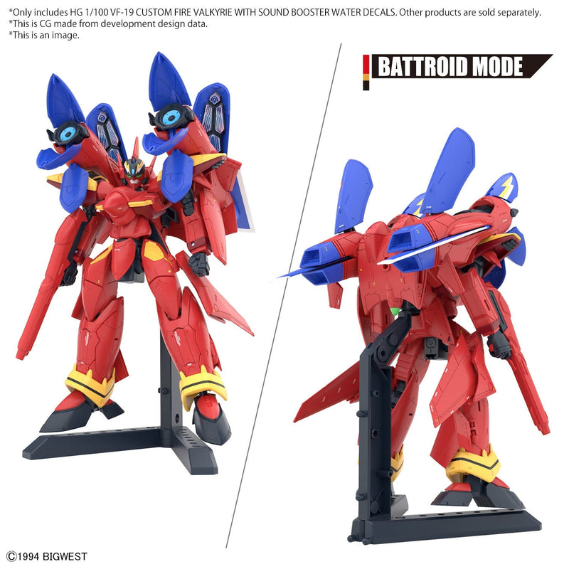 HG VF-19 Fire Valkyrie With Sound Booster Water Decals 1/100