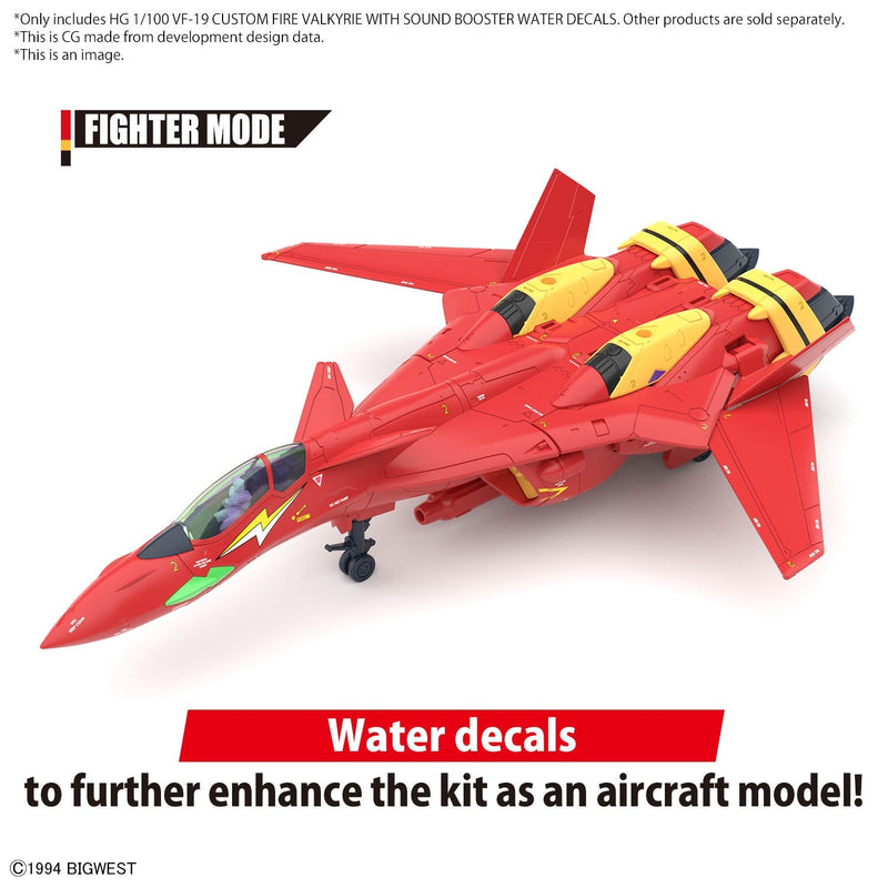 HG VF-19 Fire Valkyrie With Sound Booster Water Decals 1/100
