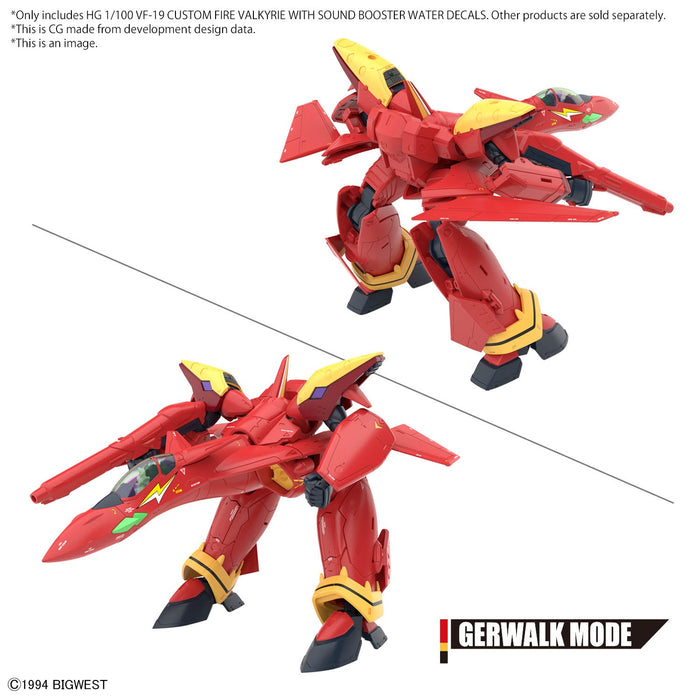 [Pre-Order][ETA Q3 2024] HG VF-19 Fire Valkyrie With Sound Booster Water Decals 1/100