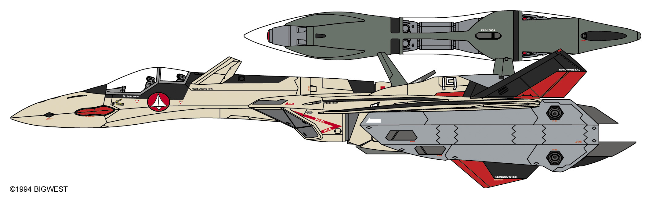 YF-19 W/Fast Pack & Fold Booster - Macross 1/72