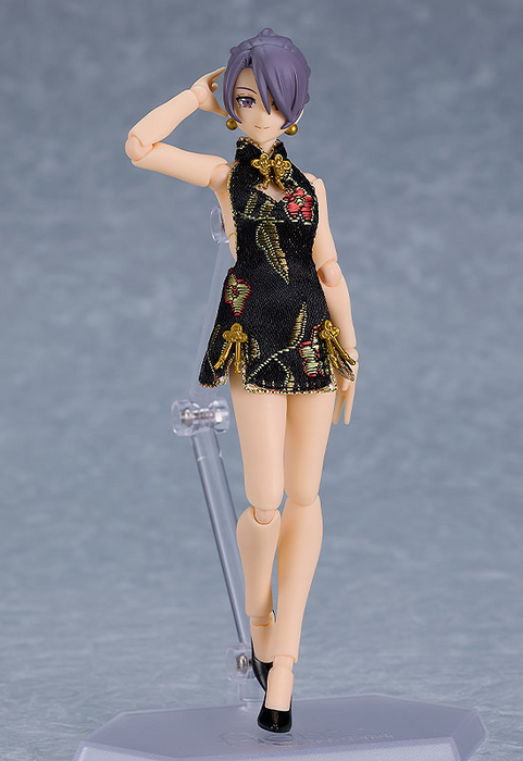 Figma - 596c Female Body (Mika) With Mini Skirt Chinese Dress Outfit (Black) - Figma Styles