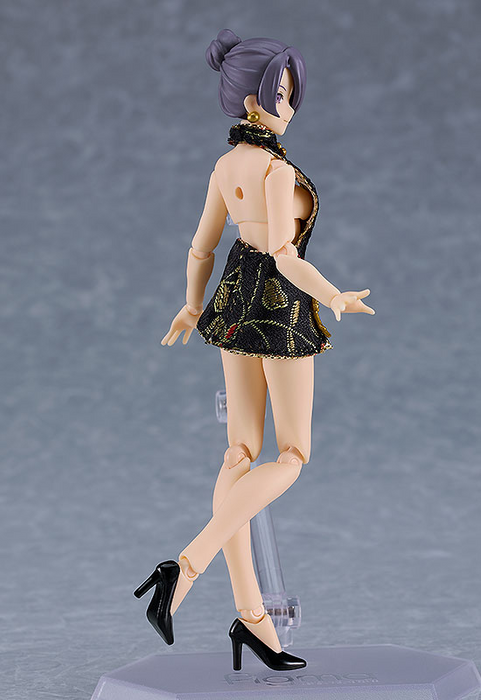 Figma - 596c Female Body (Mika) With Mini Skirt Chinese Dress Outfit (Black) - Figma Styles