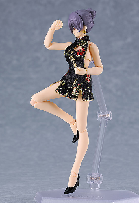 Figma - 596c Female Body (Mika) With Mini Skirt Chinese Dress Outfit (Black) - Figma Styles