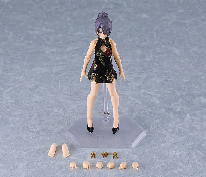 Figma - 596c Female Body (Mika) With Mini Skirt Chinese Dress Outfit (Black) - Figma Styles