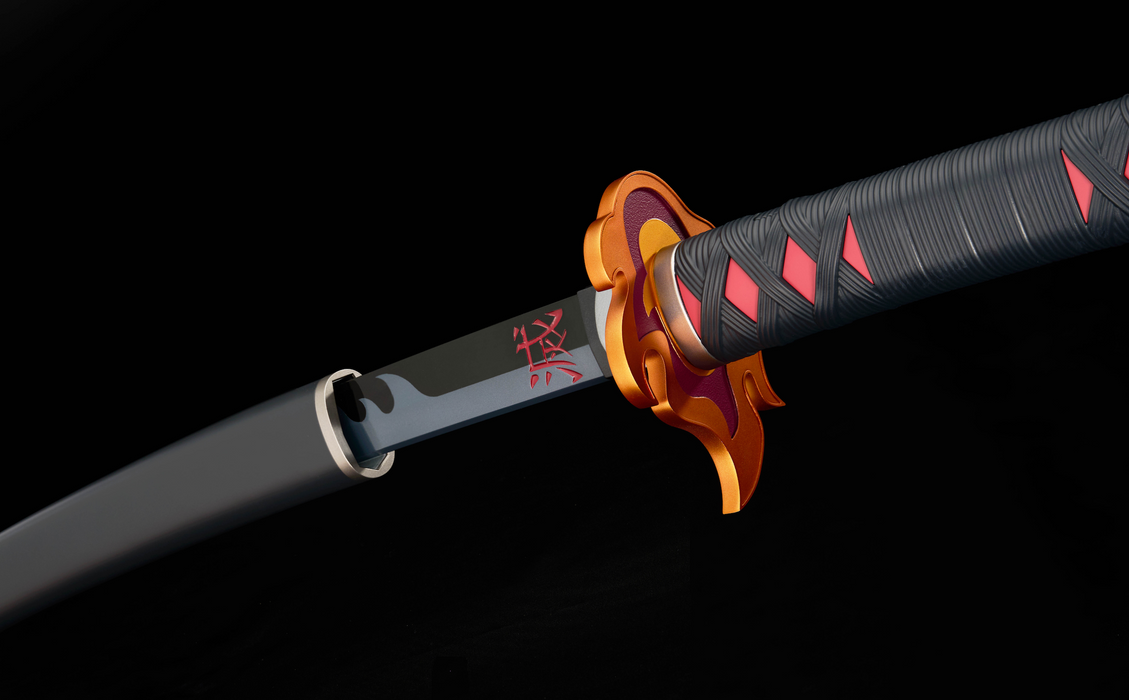 Proplica - Nichirin Sword (Tanjiro Kamado) Kyojuro Rengoku's Sword Guard Ver. - Demon Slayer: Kimetsu No Yaiba