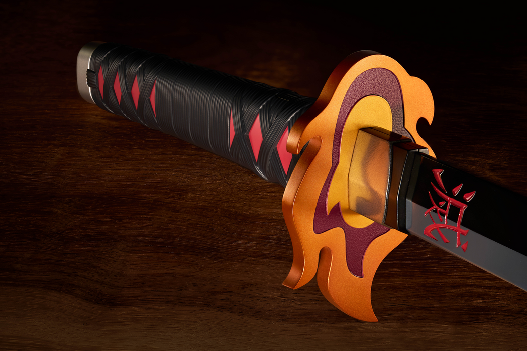 Proplica - Nichirin Sword (Tanjiro Kamado) Kyojuro Rengoku's Sword Guard Ver. - Demon Slayer: Kimetsu No Yaiba