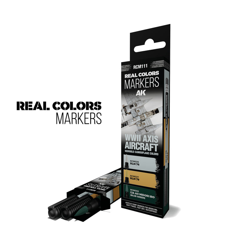 RCM111 Real Colors Markers - WWII Axis Aircraft Squiggle Camouflage RC Markers Set (Pack Of 3)
