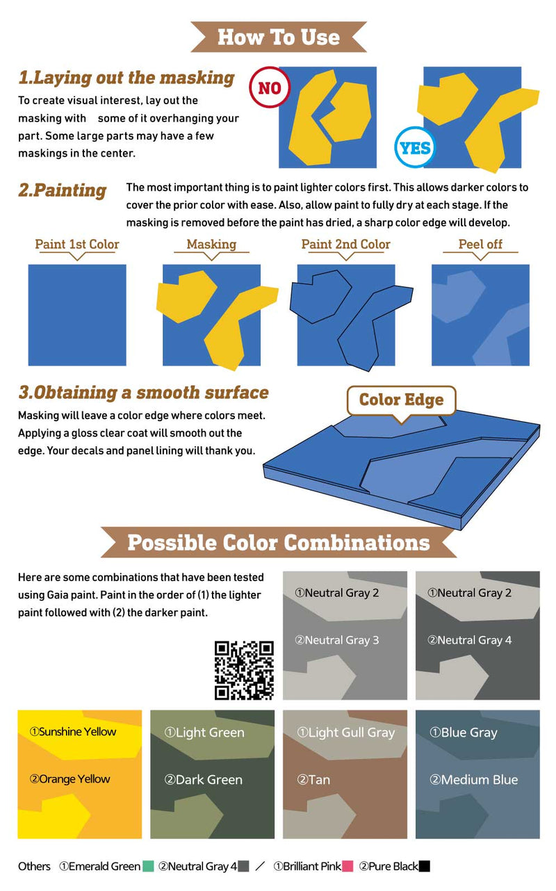 SPC-MSK Splinter Camo Masking Sheet [S Size x2/M Size x2] (4pcs)