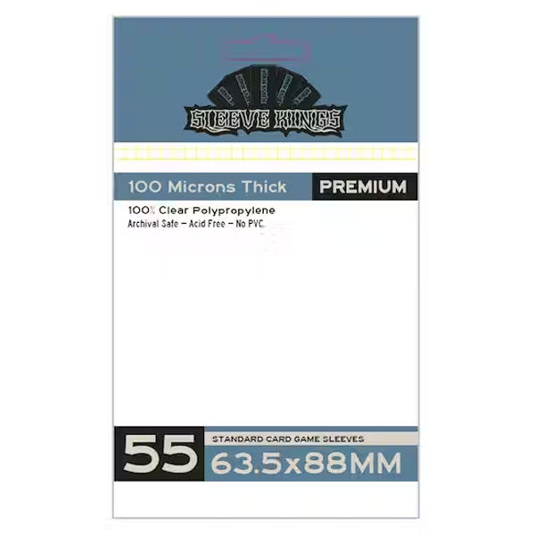 Sleeve Kings - Premium Standard Card Game Sleeves (63.5x88mm) 100 Micron - 55 Pack
