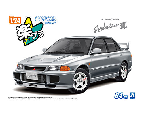 Snap Car 04-QS CE9A Lancer GSR Evolution III 1995 Queens Silver 1/24