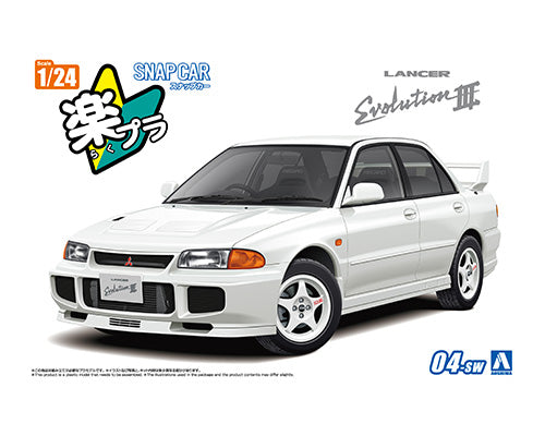 Snap Car 04-SW CE9A Lancer GSR Evolution III 1995 Scotia White 1/24