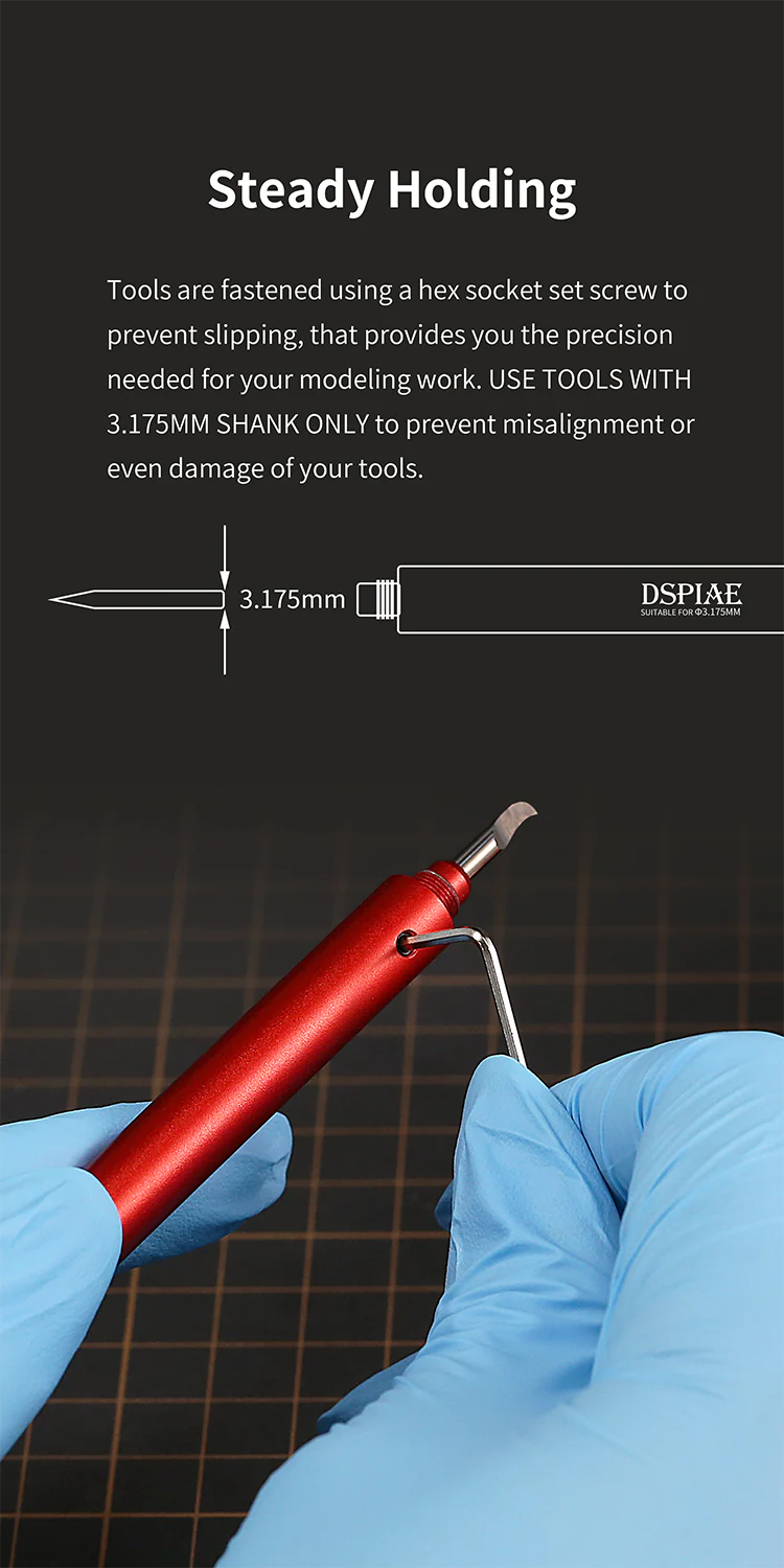 Tool Holder General Purpose (3.175mm Clamp Holding Handle for blades, broaches, etc) AT-EH