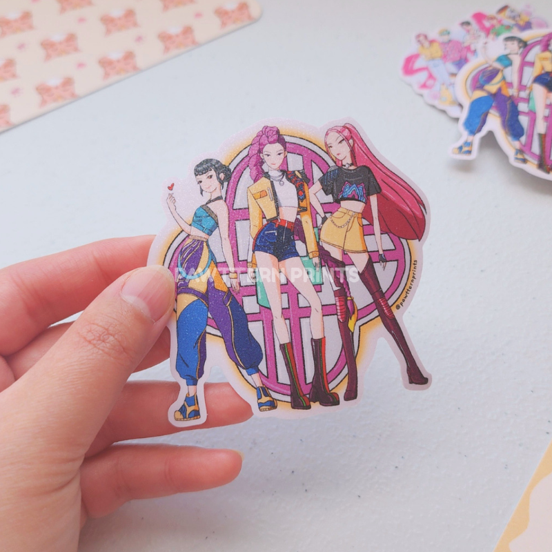 Kpop Demon Hunters Huntrix Fan Art Diecut Sticker (A)