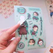 Demon Slayer Tanjiro Fan Art Vinyl Sticker Sheet
