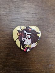Kitasan Black - Uma Musume Heart-Shaped Can Badge Pins