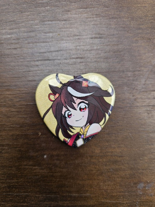Kitasan Black - Uma Musume Heart-Shaped Can Badge Pins